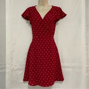 Charlotte Russe Red Polka Dot Wrap Around Midi Dress